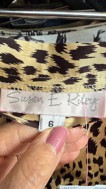 Silk Leopard Aline Skirt