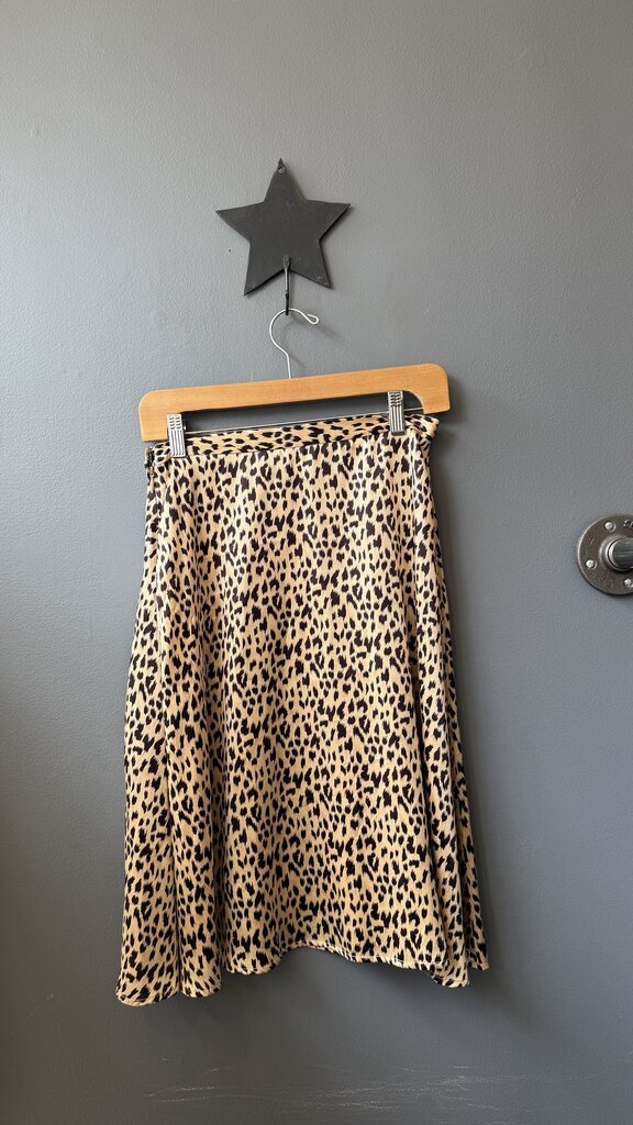 Silk Leopard Aline Skirt