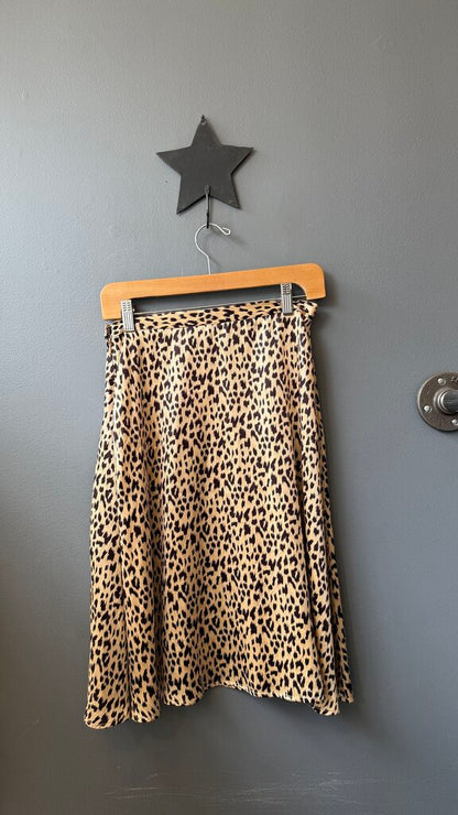 Silk Leopard Aline Skirt