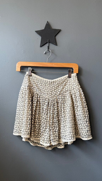 Embroidered Flower Skirt Shorts