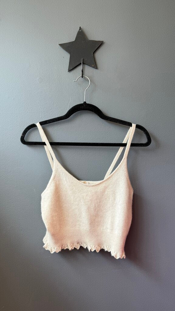 Ruffle Hem Cashmere Crop Cami