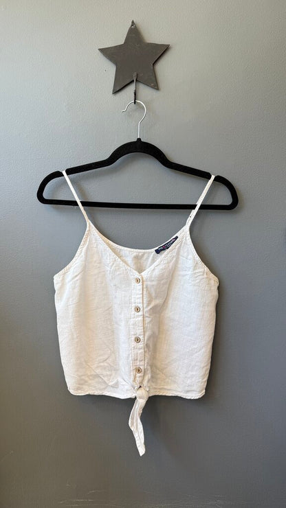 Cotton Crop Tie Front Tank