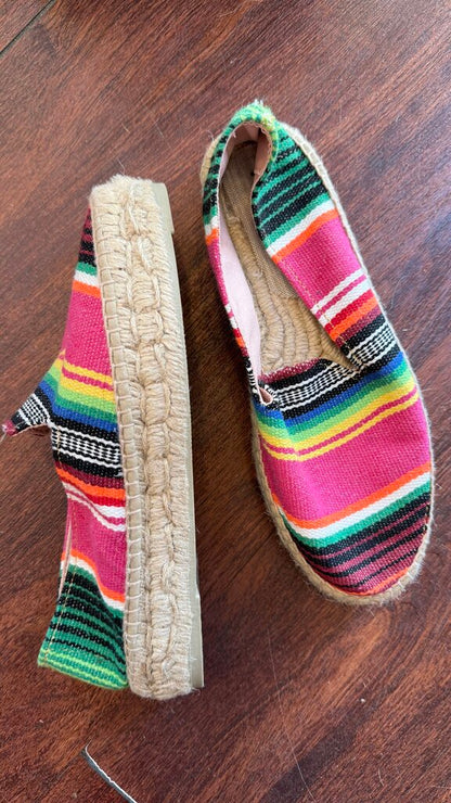 Woven Stripe Platform Espadrilles
