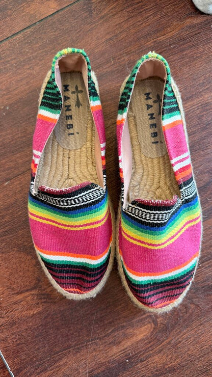 Woven Stripe Platform Espadrilles