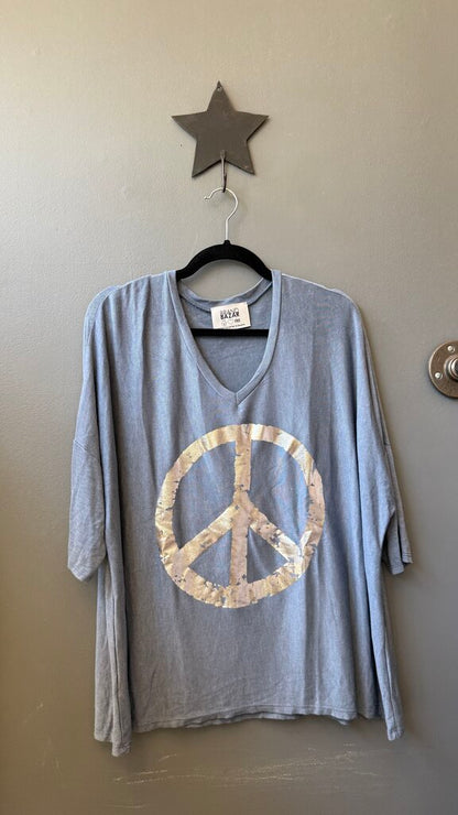 Silver Peace Sign TShirt