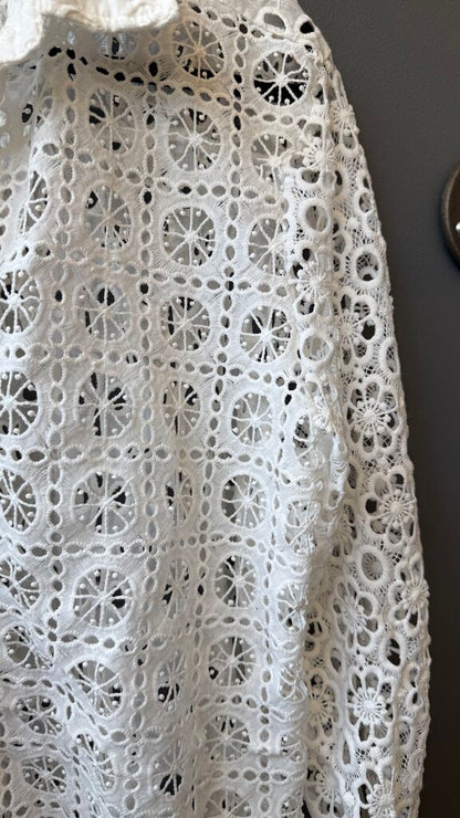 Eyelet Button Up Blouse