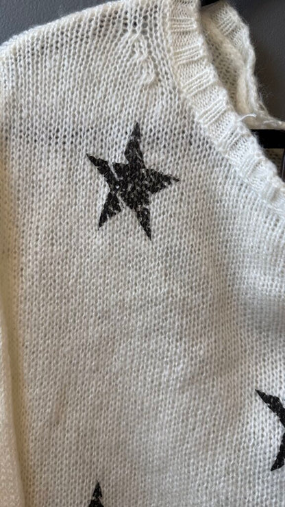 Distressed Star Sweater