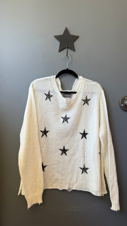 Distressed Star Sweater