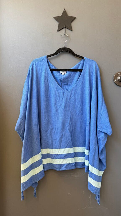 Oversized Stripe Poncho Sweater