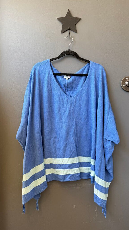 Oversized Stripe Poncho Sweater