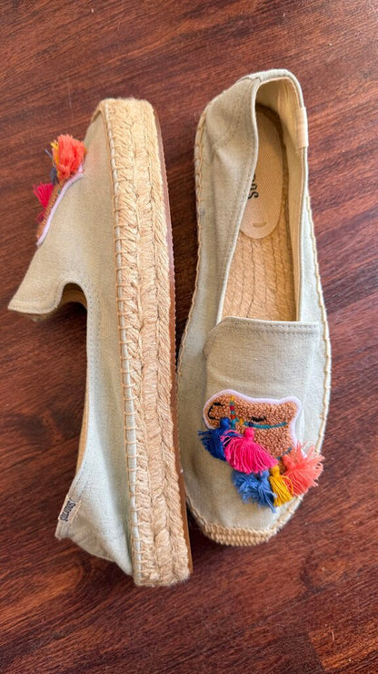 Camel Pom Pom Espadrilles