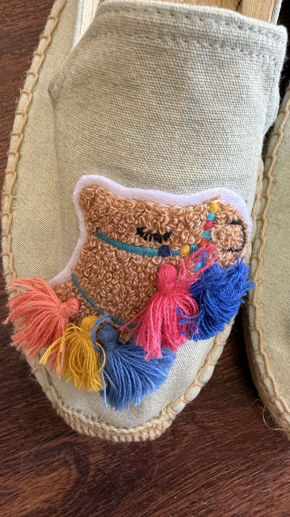 Camel Pom Pom Espadrilles