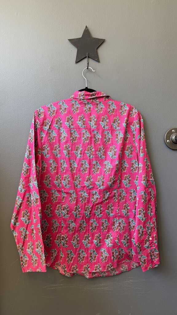 Block Print Cotton Button Up Shirt