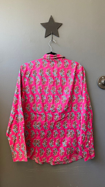 Block Print Cotton Button Up Shirt