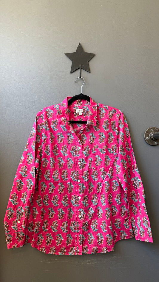 Block Print Cotton Button Up Shirt