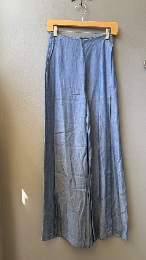 Wide Leg Chambray Pants