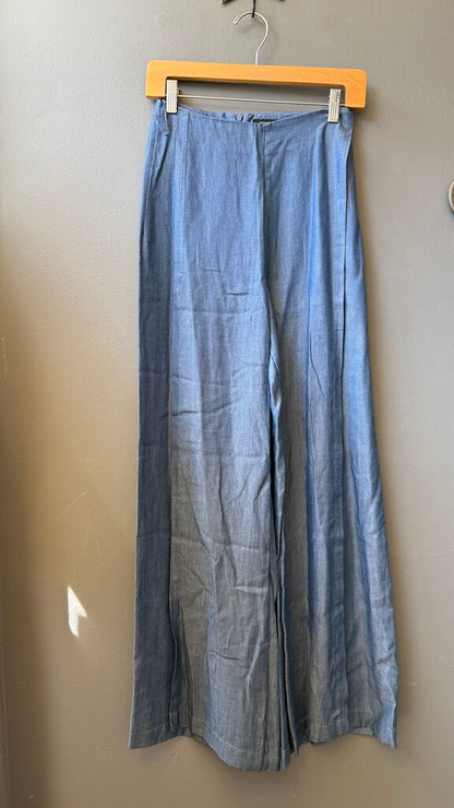 Wide Leg Chambray Pants