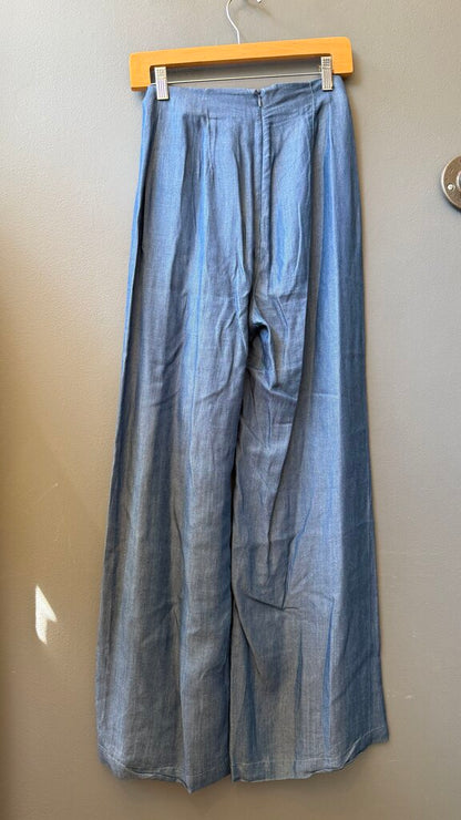 Wide Leg Chambray Pants