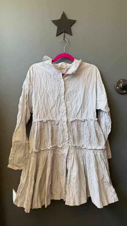 Stripe Crinkle Shirtdress