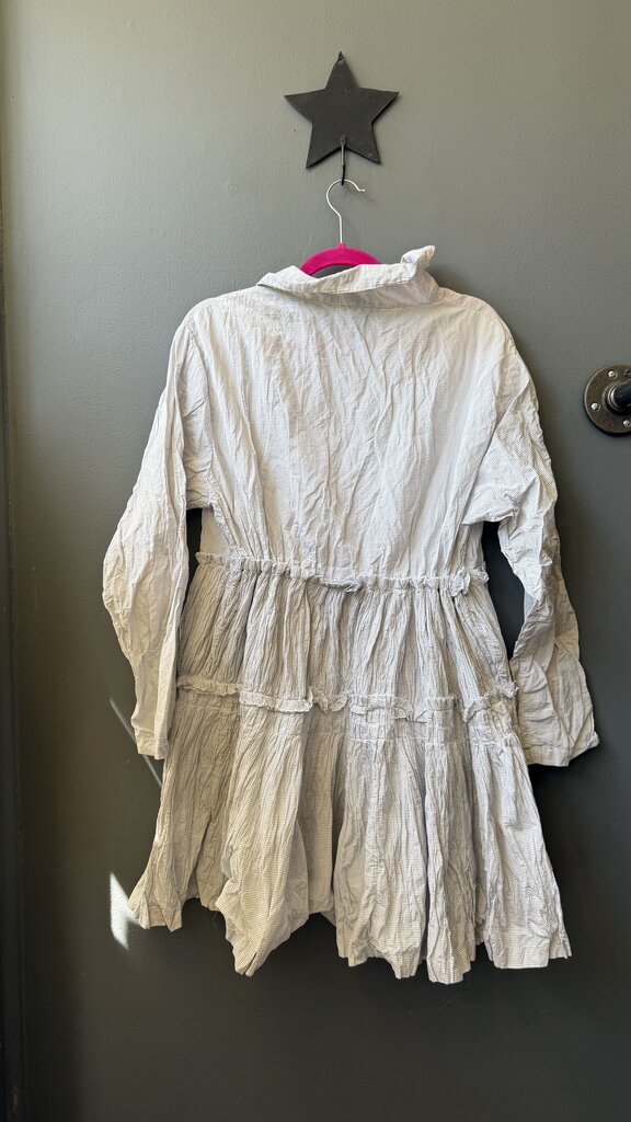 Stripe Crinkle Shirtdress
