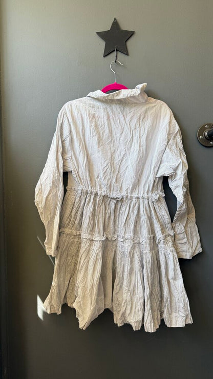 Stripe Crinkle Shirtdress