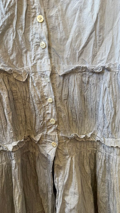 Stripe Crinkle Shirtdress
