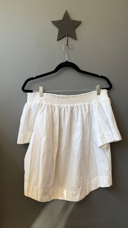Smocked Off the Shoulder Poplin Top