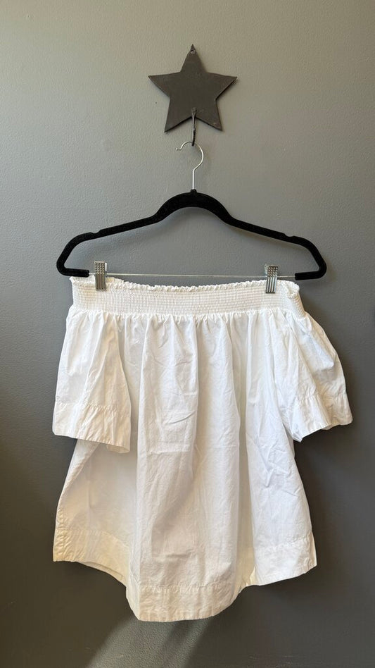 Smocked Off the Shoulder Poplin Top