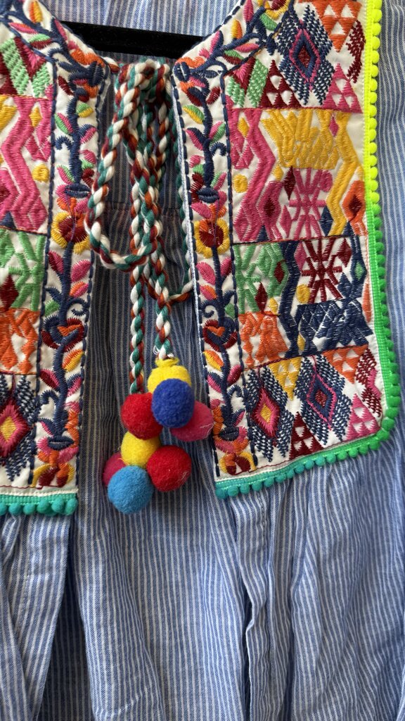 Embroidered Tassel Top