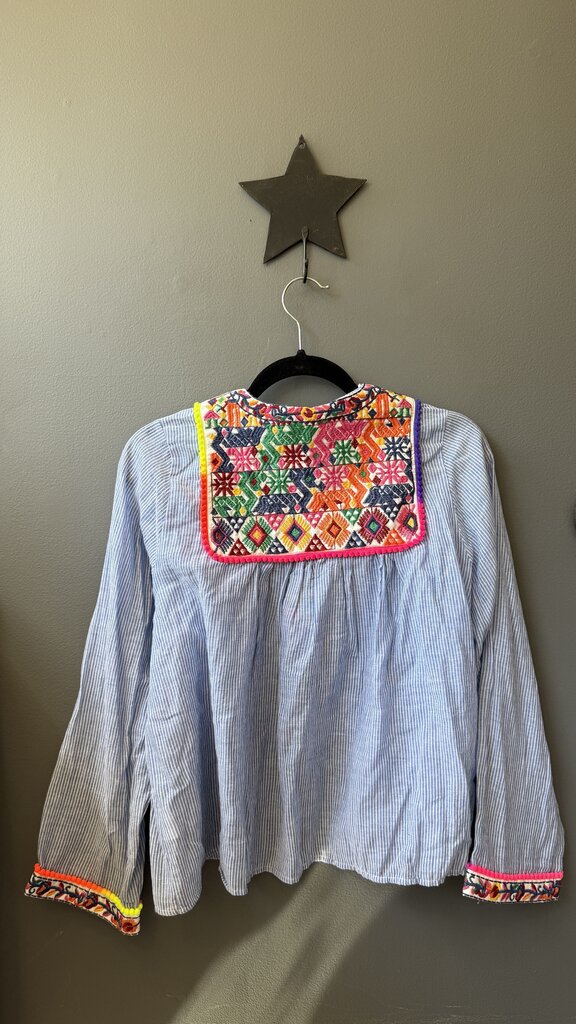 Embroidered Tassel Top