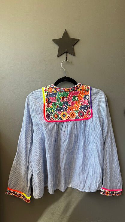 Embroidered Tassel Top