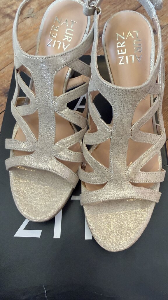 Strappy Metallic Heeled Sandals