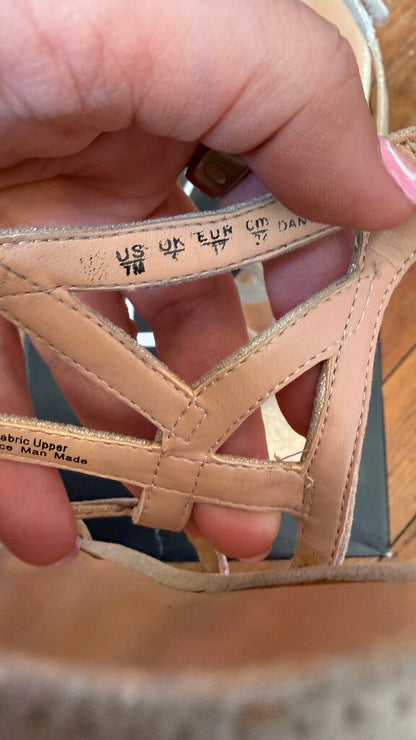 Strappy Metallic Heeled Sandals