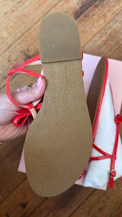 Red Patent Bow Sandals