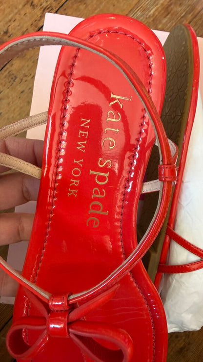Red Patent Bow Sandals