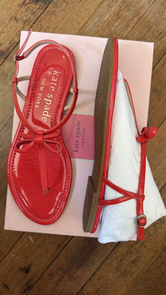 Red Patent Bow Sandals