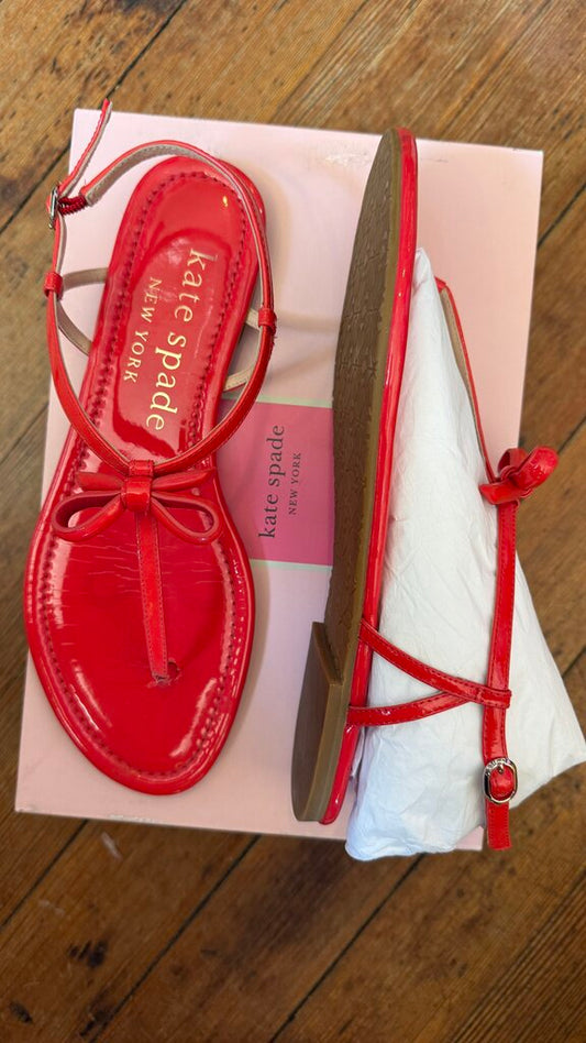 Red Patent Bow Sandals