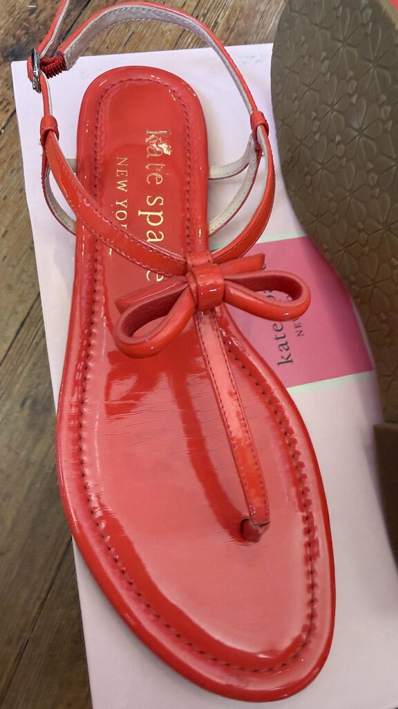 Red Patent Bow Sandals