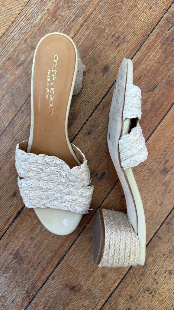 Jute Raffia Block Heel Sandals