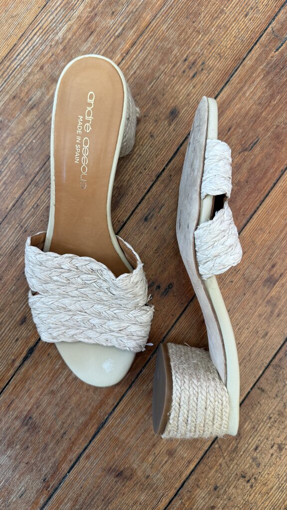 Jute Raffia Block Heel Sandals