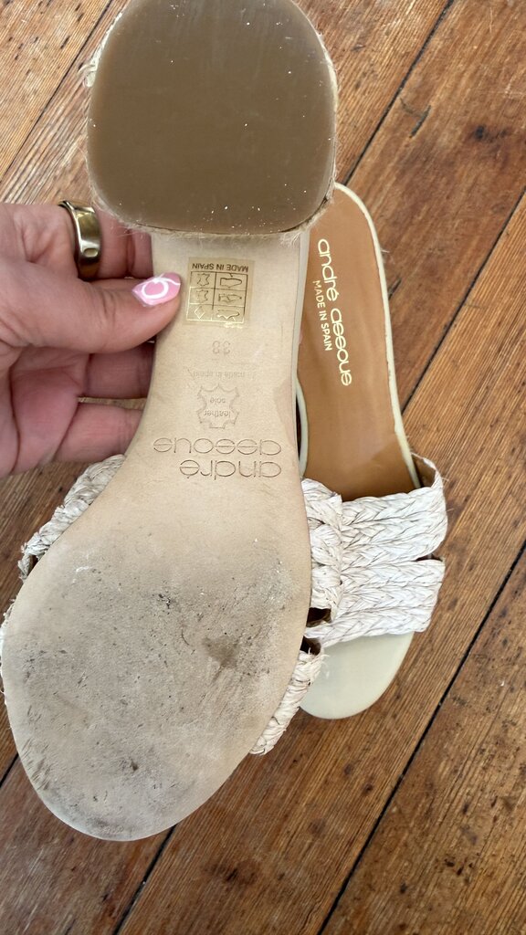 Jute Raffia Block Heel Sandals