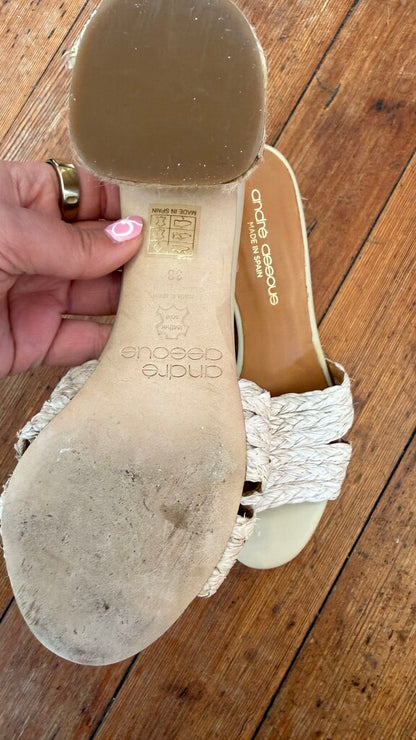Jute Raffia Block Heel Sandals