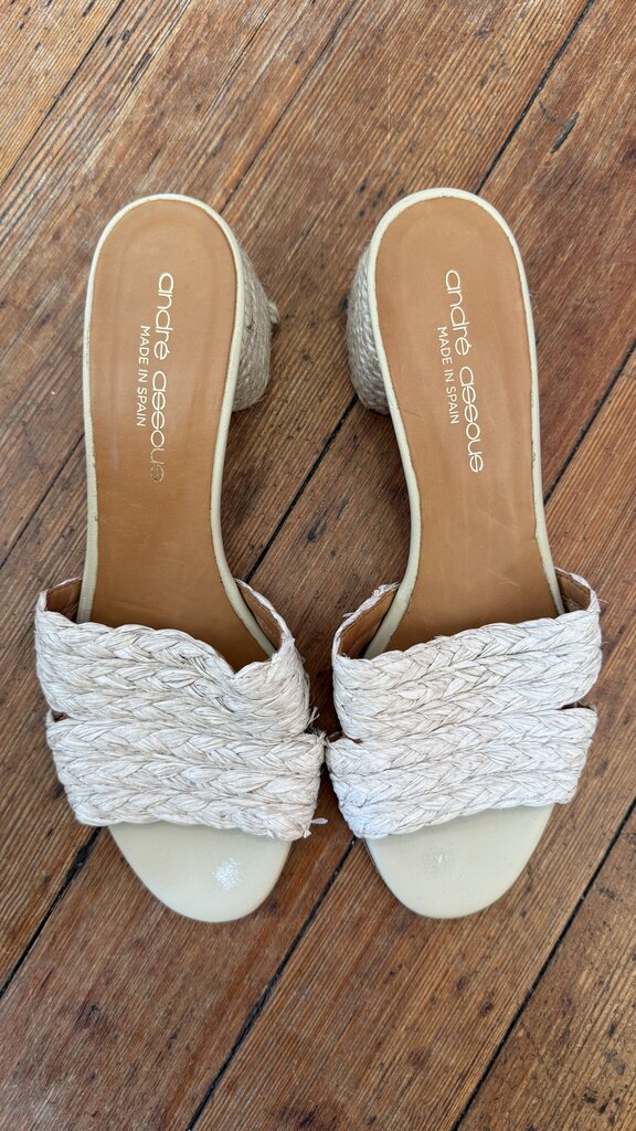 Jute Raffia Block Heel Sandals