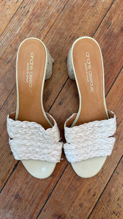 Jute Raffia Block Heel Sandals