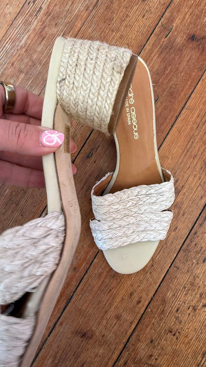 Jute Raffia Block Heel Sandals