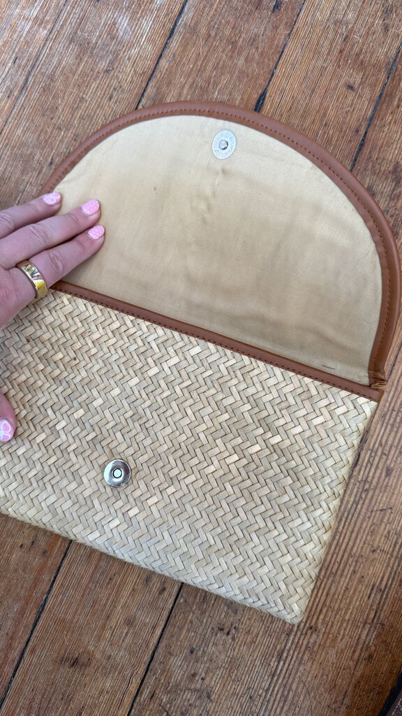 Jute Raffia Envelope Clutch