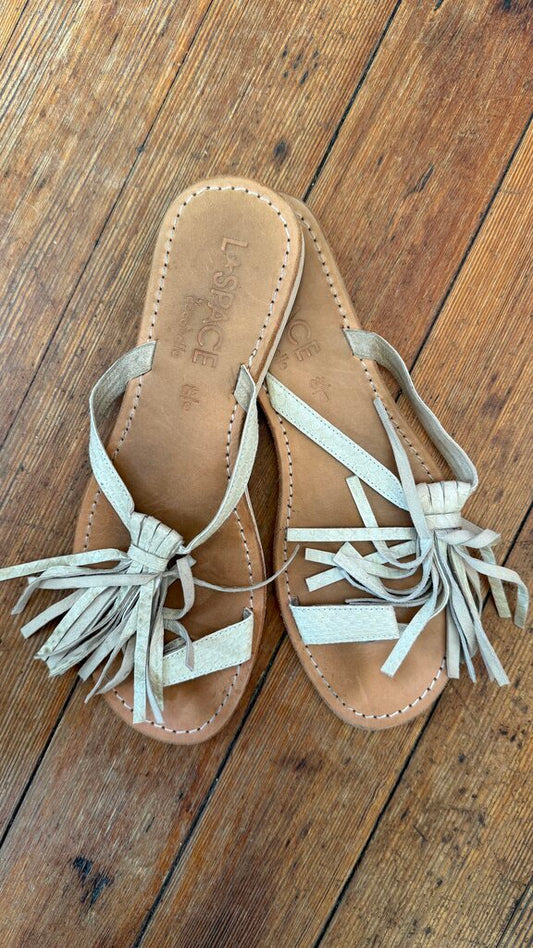 Fringe Leather Sandals