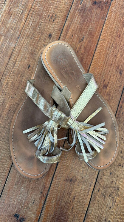 Fringe Leather Sandals