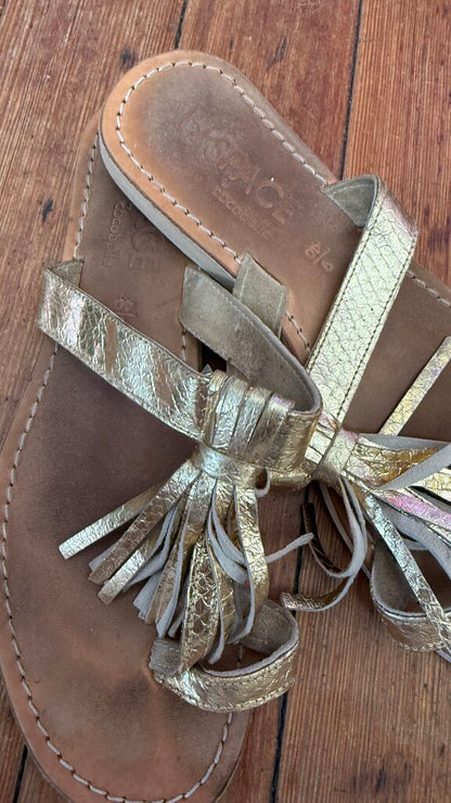 Fringe Leather Sandals