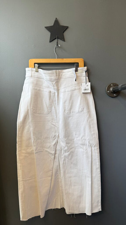 High Rise Denim Maxi Skirt